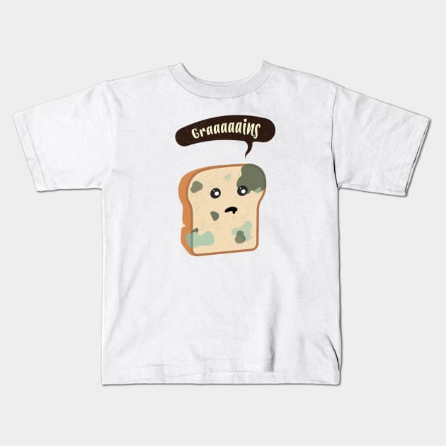 Zombie Bread Grains Kids T-Shirt by Marzuqi che rose